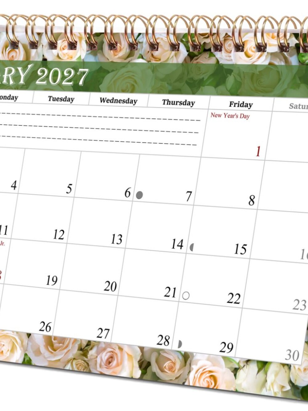 2027-12 Months Desk Calendar Desktop Planner with To-Do List & Notes 013